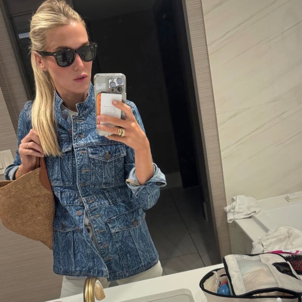 Veronica Beard Tika paisley Denim Jacket